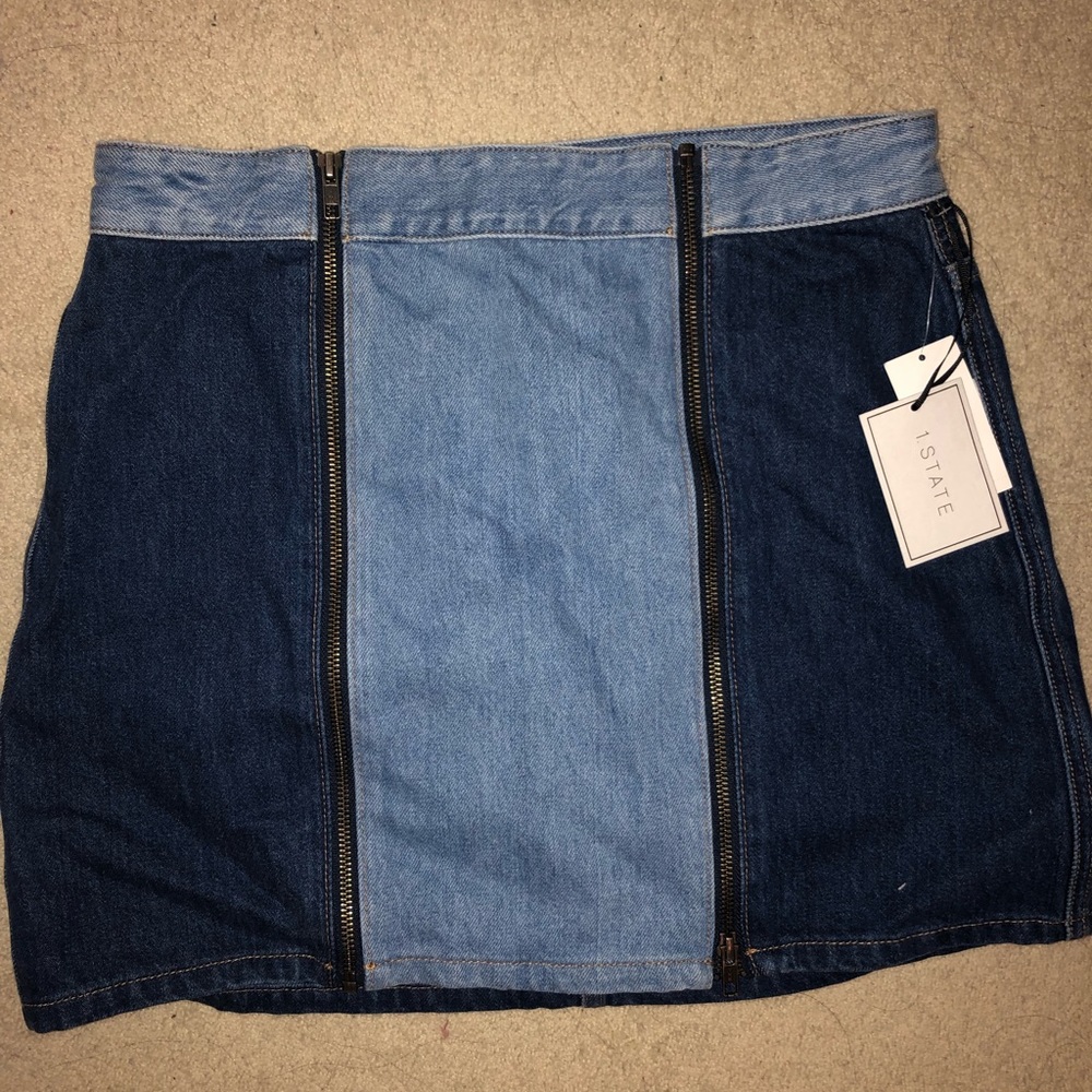 Two Toned Denim Skirt